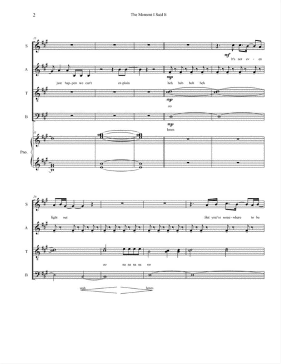 The Moment I Said It The Moment I Said It 4-Part scores gallery preview page 2