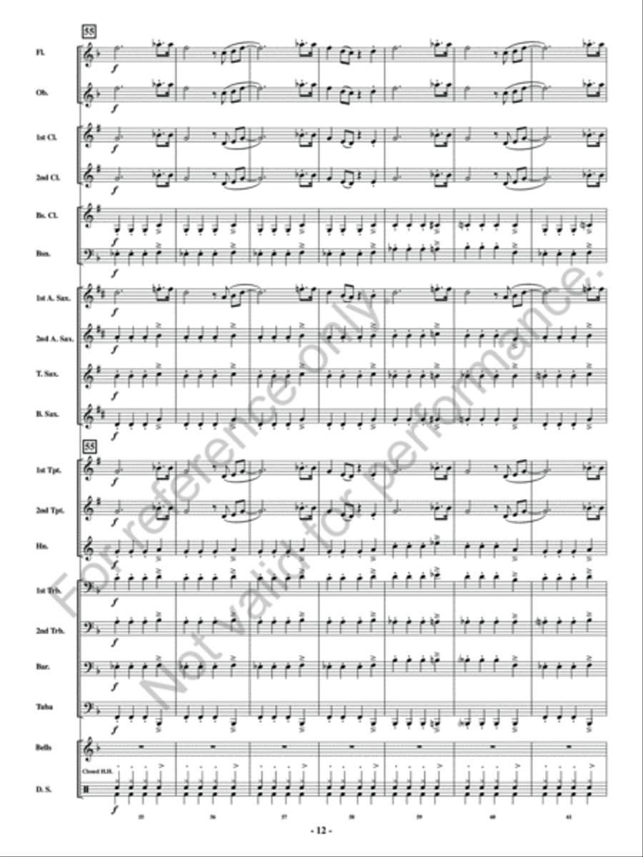 Blues March Concert Band scores gallery preview page 13