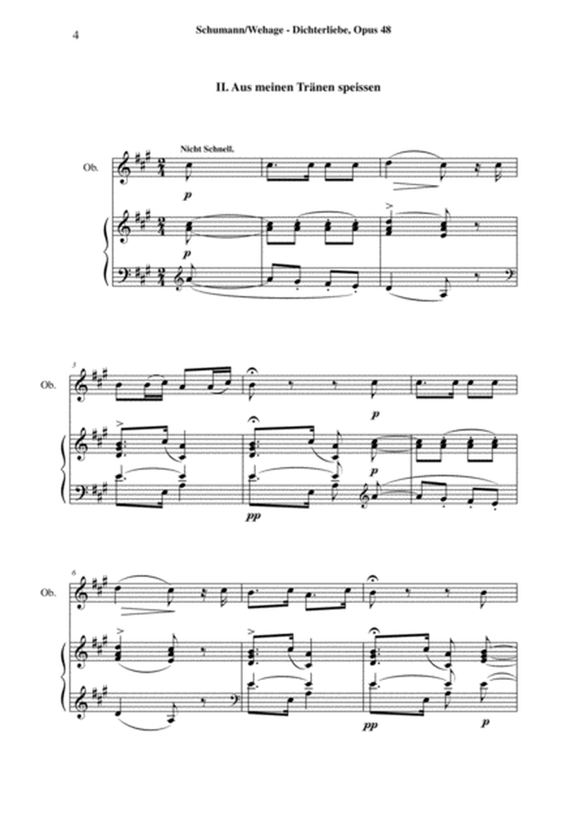 Robert Schumann: Dichterliebe, Opus 48, arranged for oboe and piano