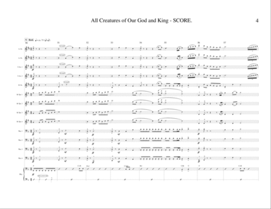 All Creatures of Our God and King (Jazz Band) Jazz Ensemble scores gallery preview page 4