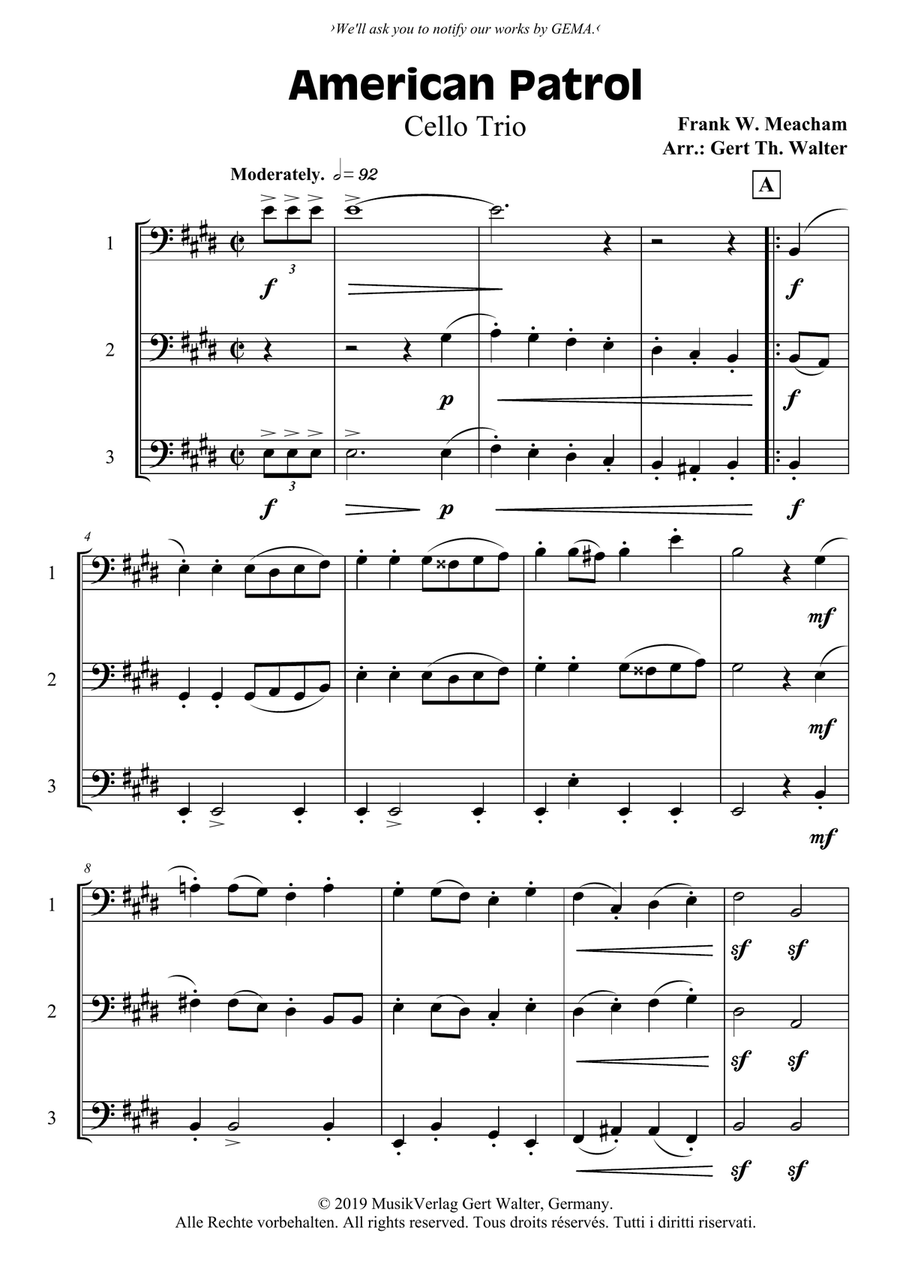 American Patrol String Trio scores gallery preview page 1