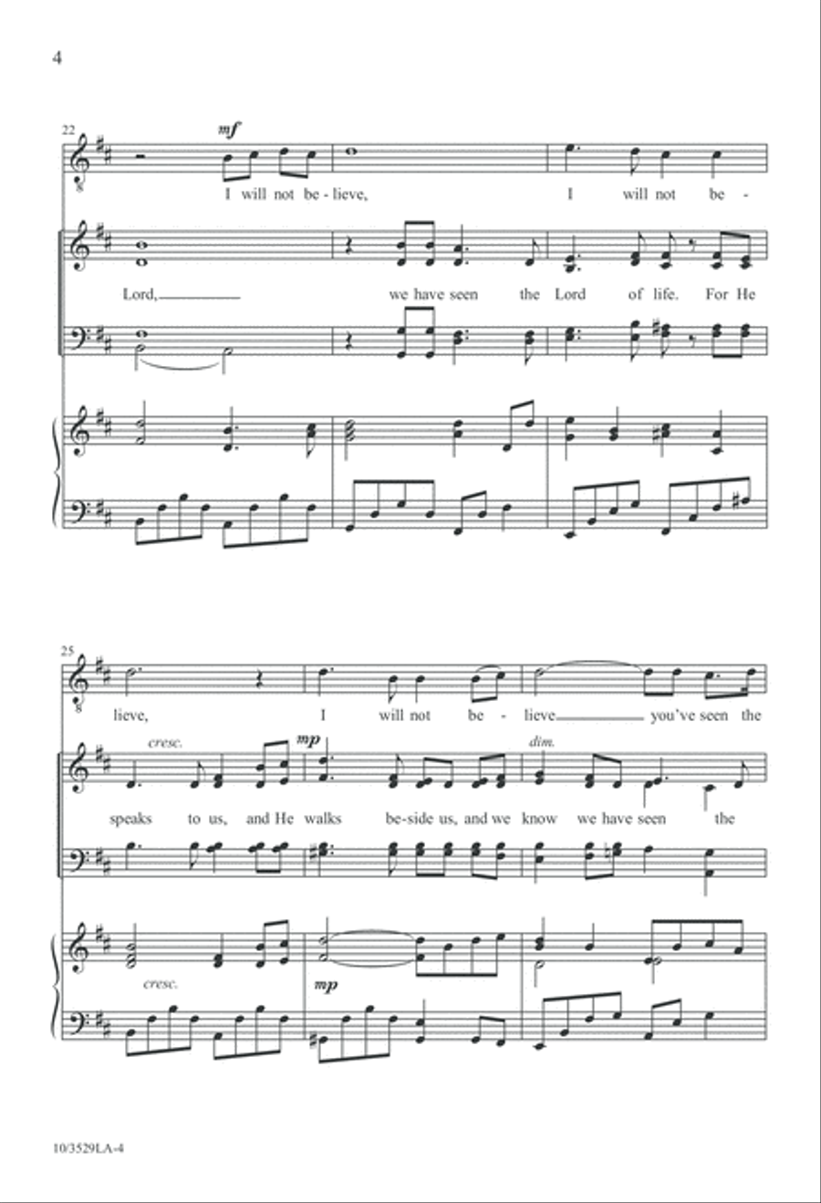 We Have Seen the Lord 4-Part scores gallery preview page 4