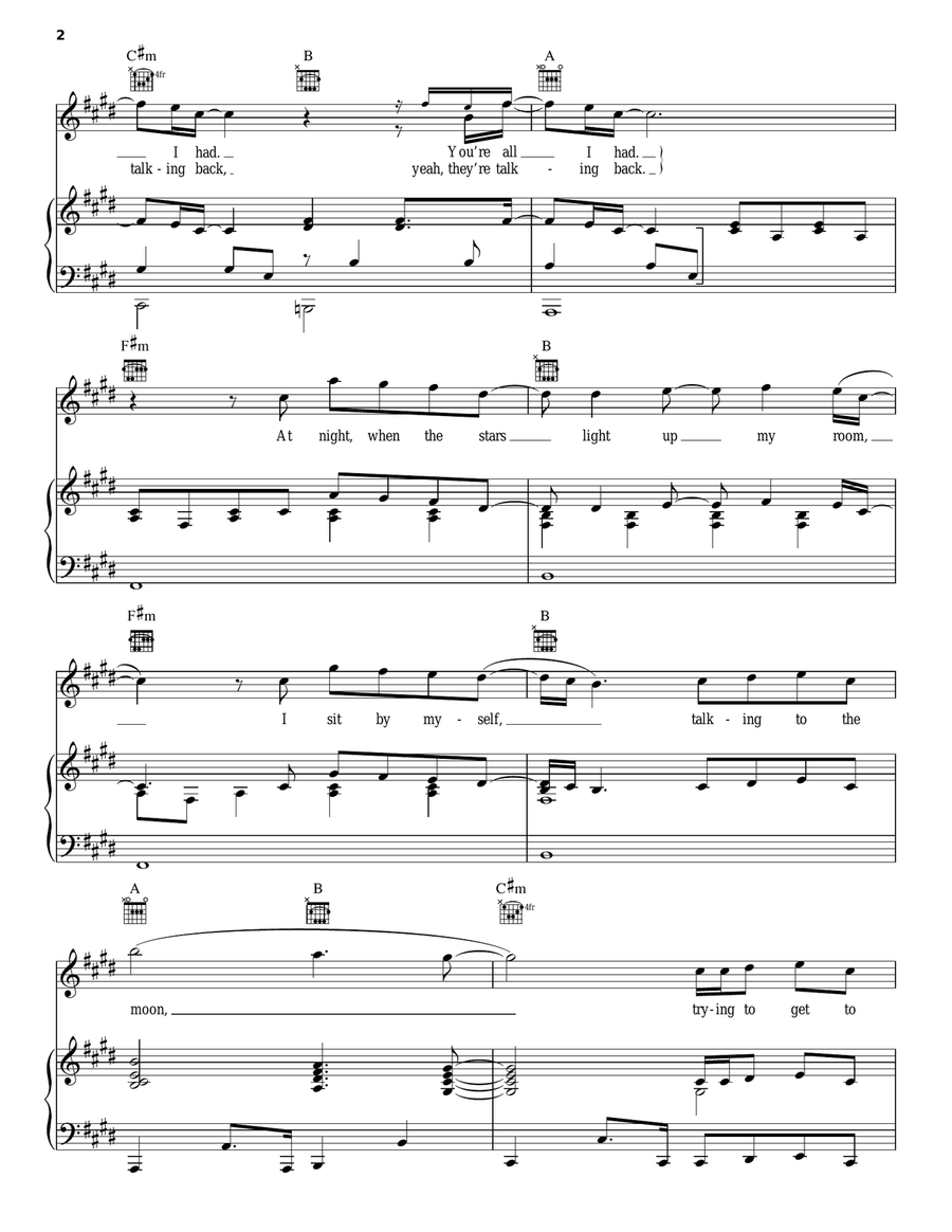 Talking To The Moon Acoustic Guitar scores gallery preview page 2