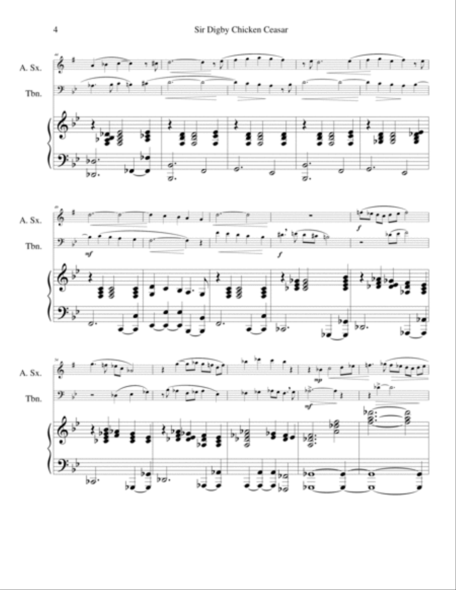Sir Digby Chicken Caesar: some kind of waltz Small Ensemble scores gallery preview page 4