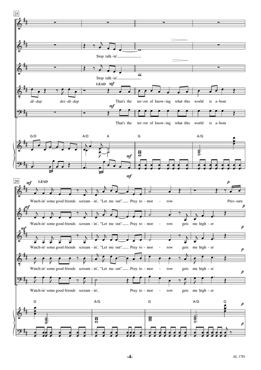 Under Pressure Choir scores gallery preview page 4