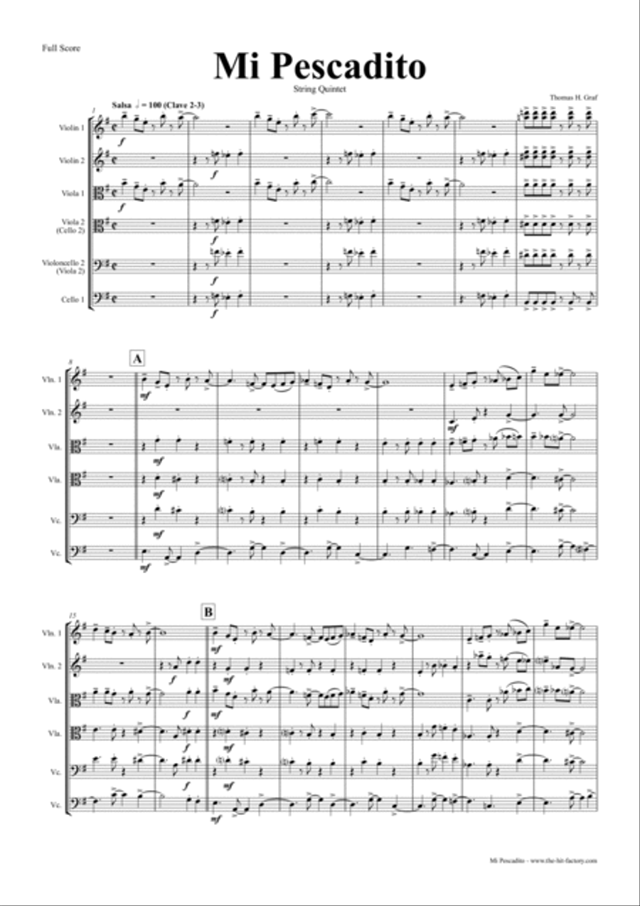 Mi Pescadito - Salsa - String Quintet String Quintet scores gallery preview page 3