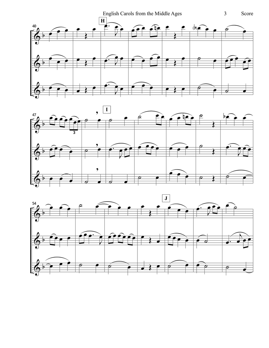 English Carols from the Middle Ages - flexible woodwind trio Woodwind Trio scores gallery preview page 4