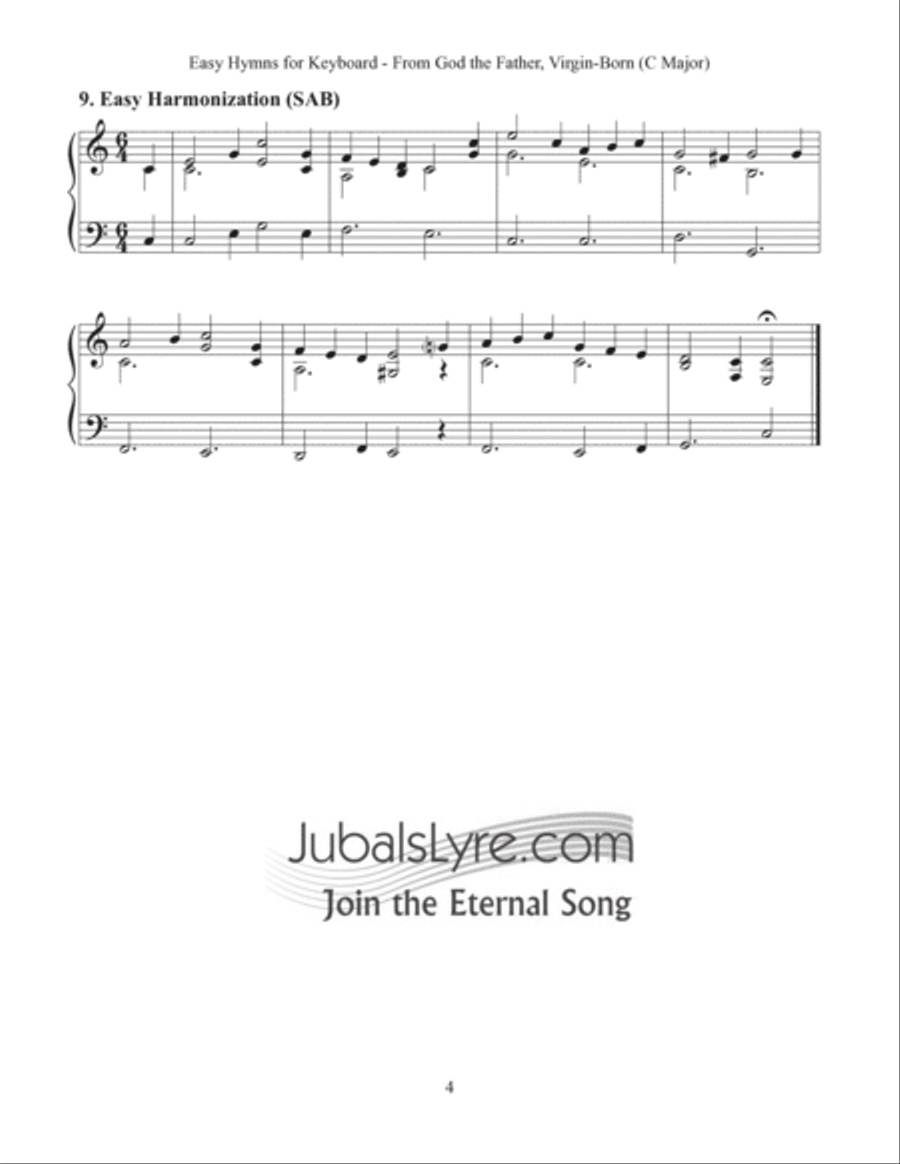 From God the Father, Virgin-Born (Easy Hymns for Keyboard) Piano Method scores gallery preview page 6