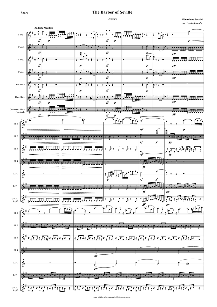 The Barber of Seville - Overture for Flute Choir Flute Choir scores gallery preview page 2