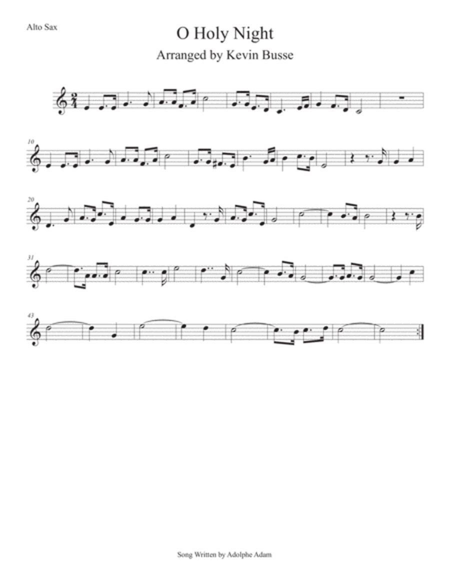 O Holy Night (Easy key of C) Alto Sax image number null
