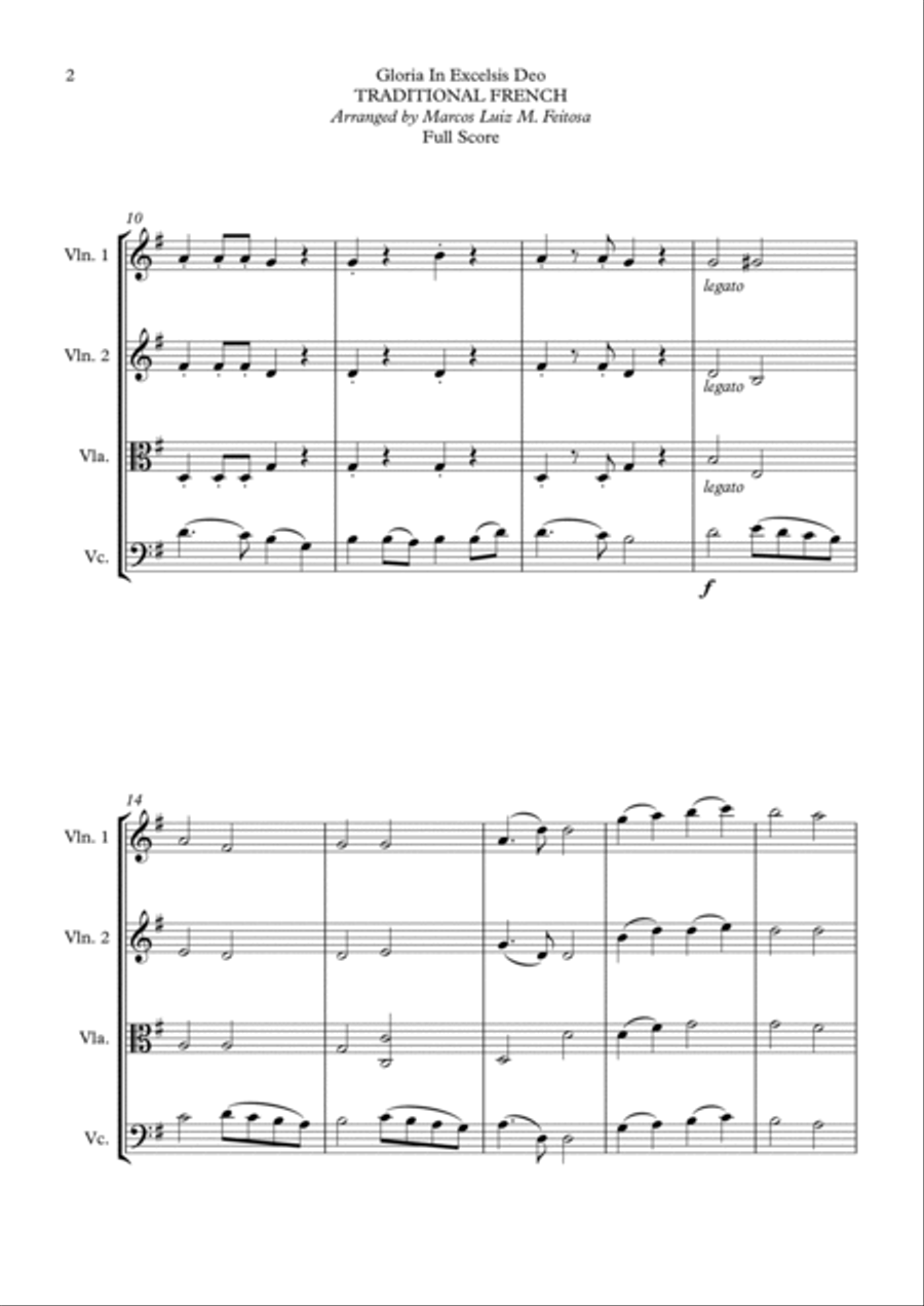 Gloria In Excelsis Deo - String Quartet String Quartet scores gallery preview page 4