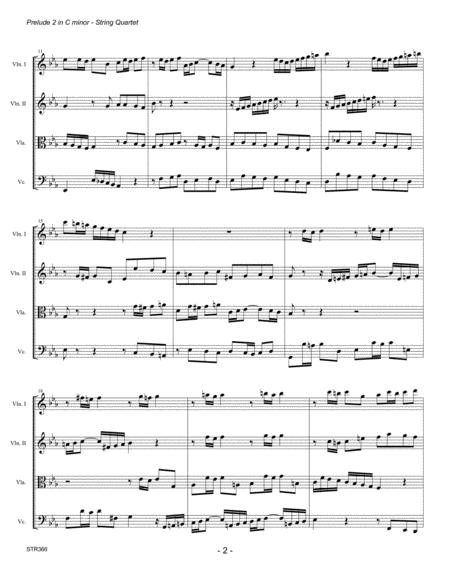 FUGUE #2 in C minor (J.S. Bach) for STRING QUARTET
