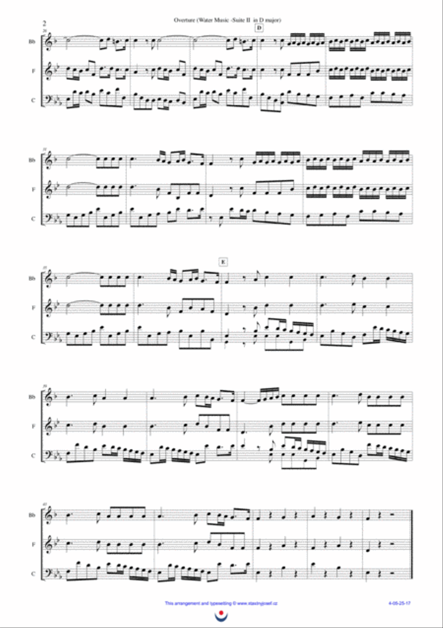 Overture (Water Music) Overture (Water Music) Brass Ensemble scores gallery preview page 2