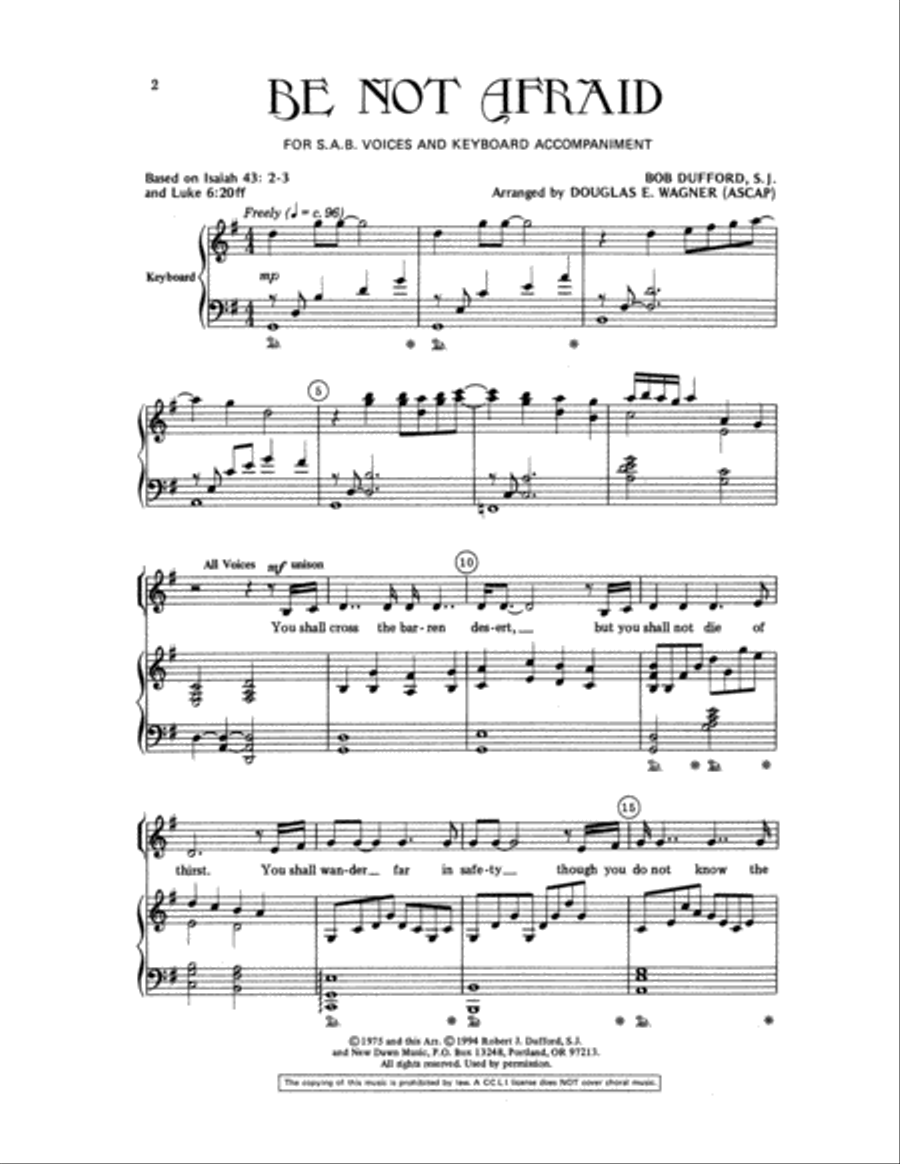 Be Not Afraid 3-Part scores gallery preview page 2