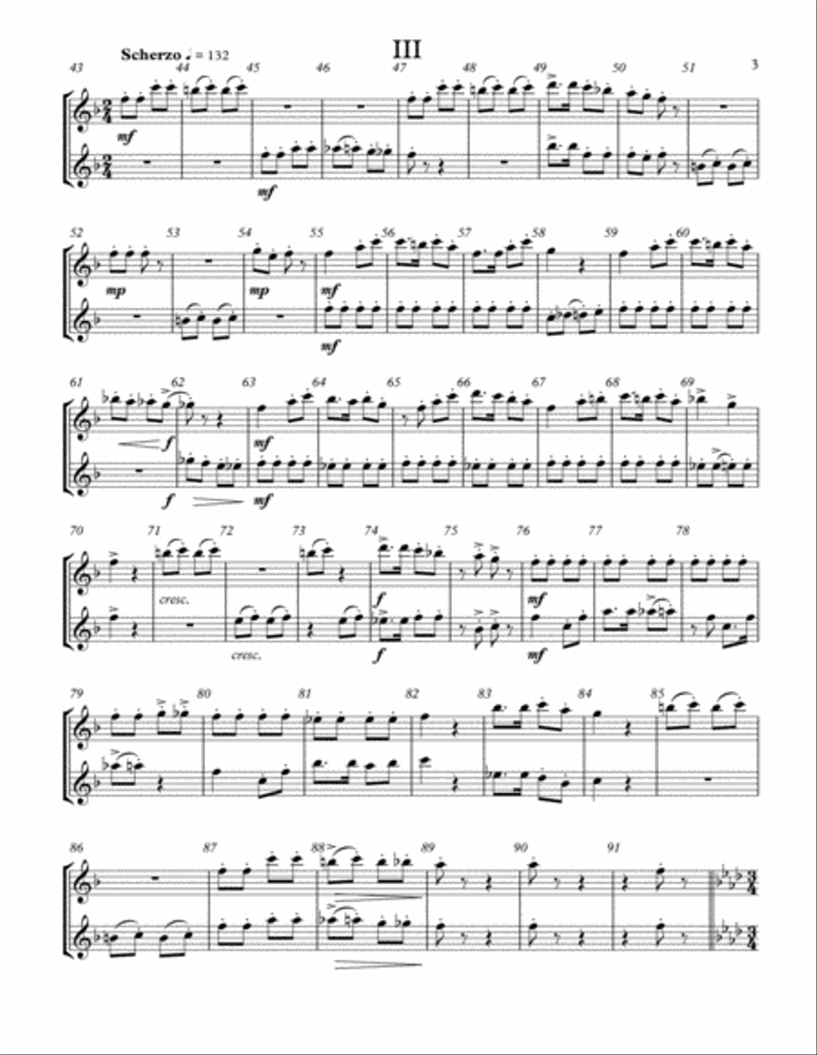 5 Duets For Any Two Band Instruments (C Treble Transposition) Small Ensemble scores gallery preview page 3