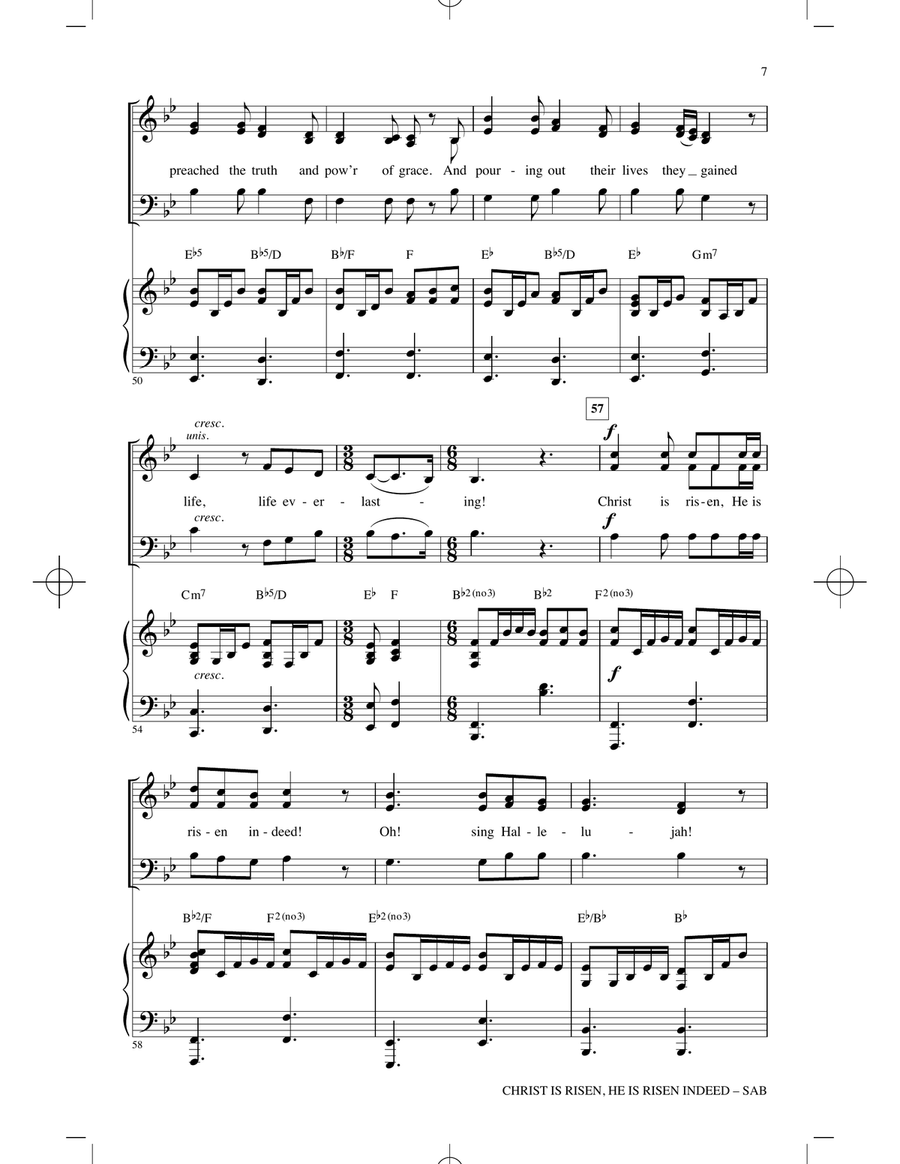 Christ Is Risen, He Is Risen Indeed (arr. James Koerts) 3-Part scores gallery preview page 6