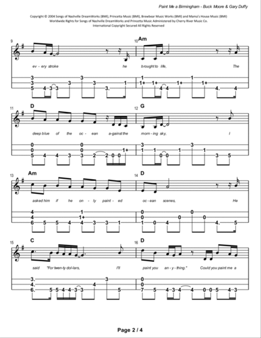 Paint Me A Birmingham Dulcimer scores gallery preview page 3