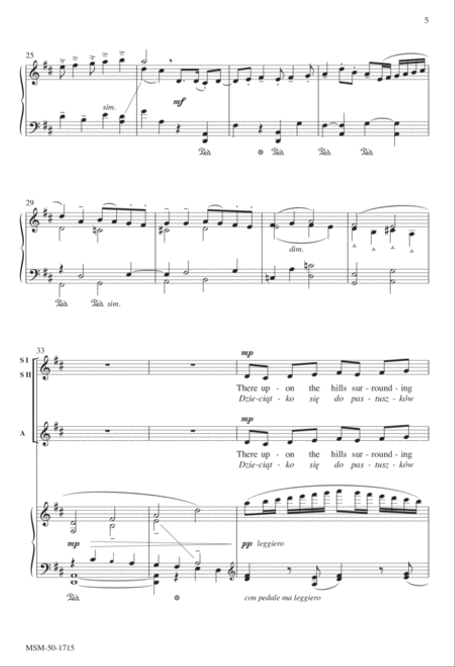 Shepherds, Run Along/Przybieżeli do Betlejem pasterze SSA scores gallery preview page 5