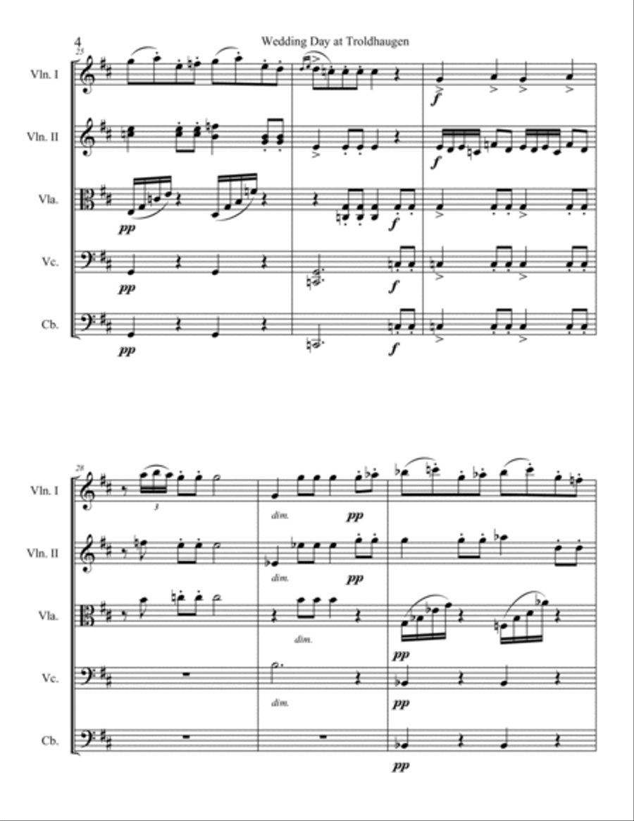 Wedding Day at Troldhaugen String Orchestra scores gallery preview page 4