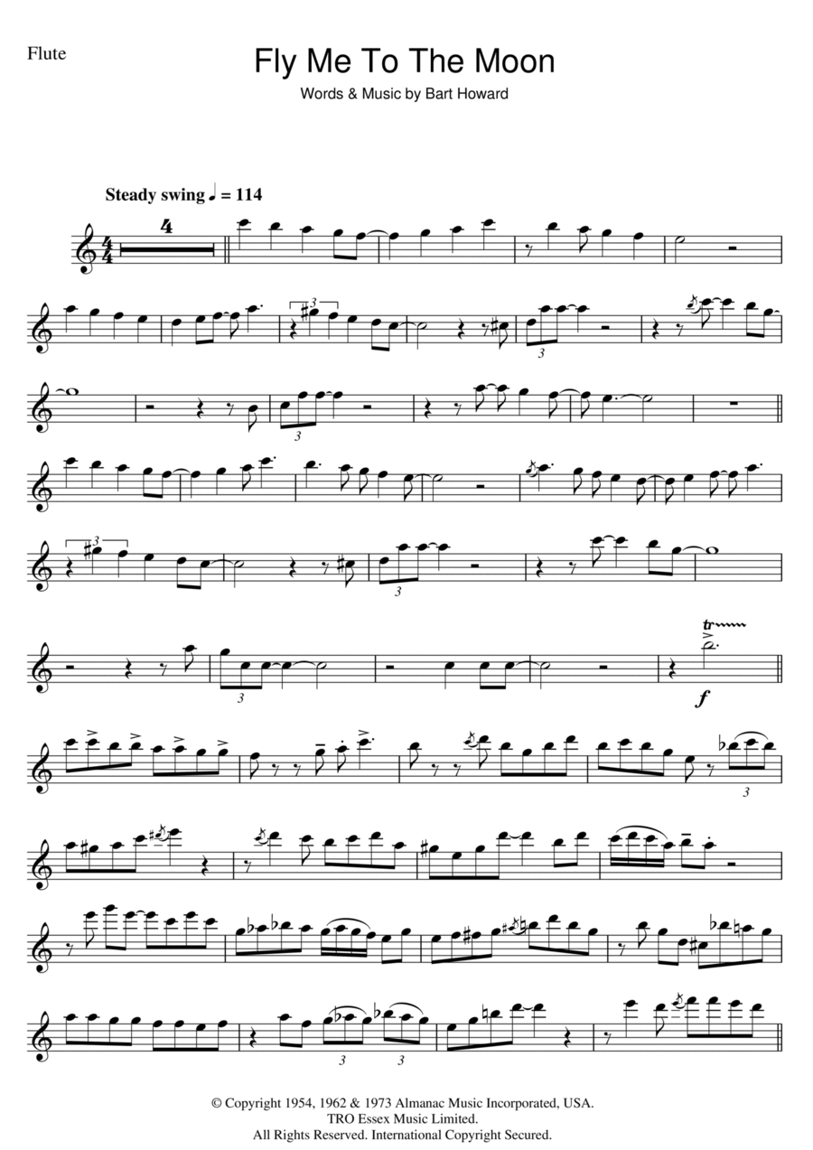 Fly Me To The Moon (In Other Words) Flute Solo scores gallery preview page 1