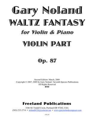 "Waltz Fantasy" for violin & piano Op. 87 (violin Part)