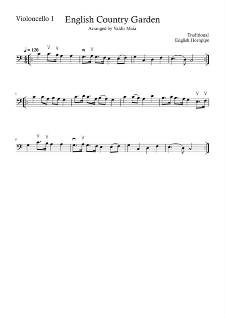 English Country Garden - Cello Duo String Duet scores gallery preview page 2