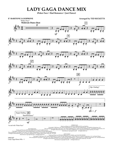 Lady Gaga Dance Mix - Eb Baritone Saxophone