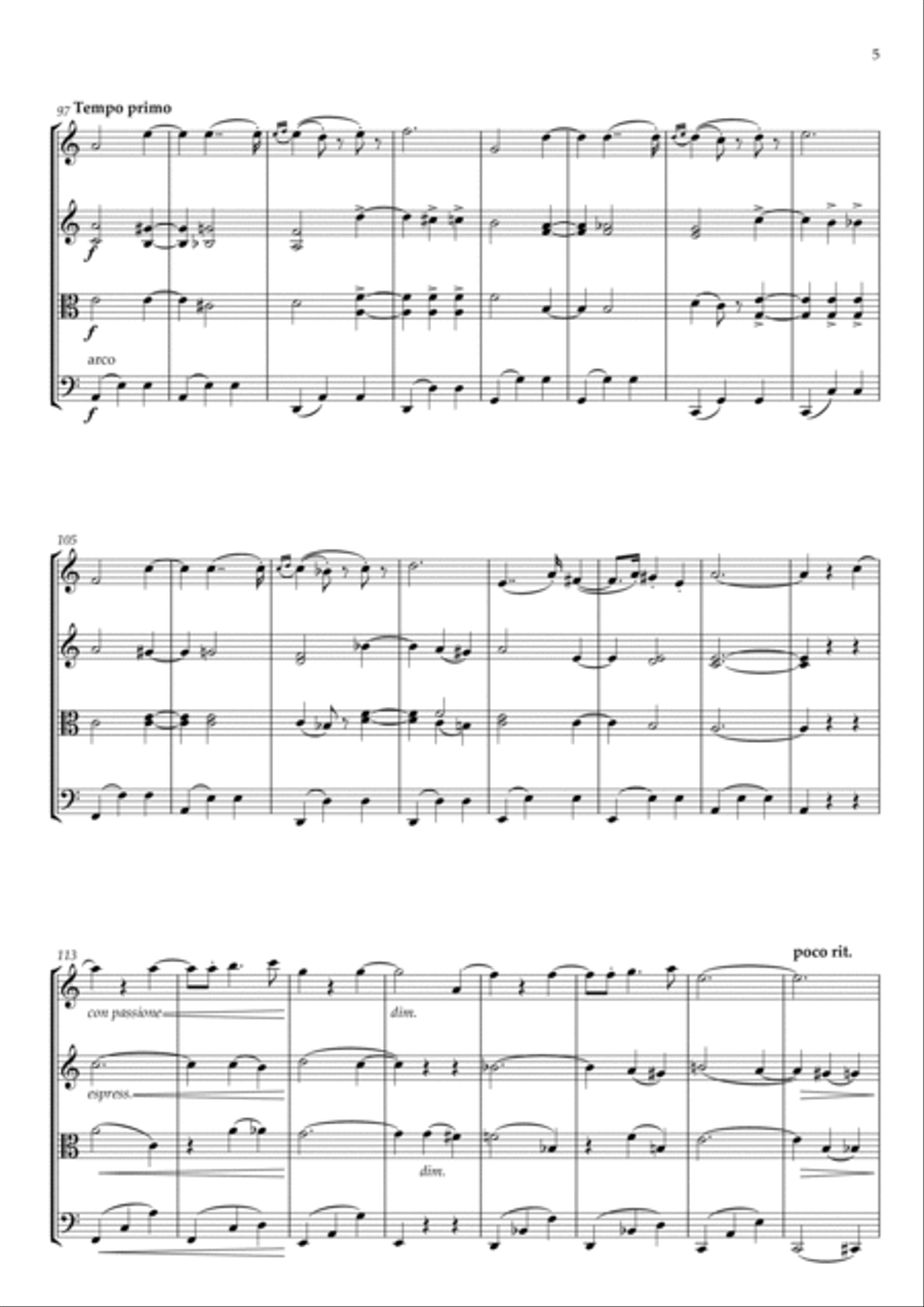 Liebesleid ( Peine d'amour ) String Quartet scores gallery preview page 5