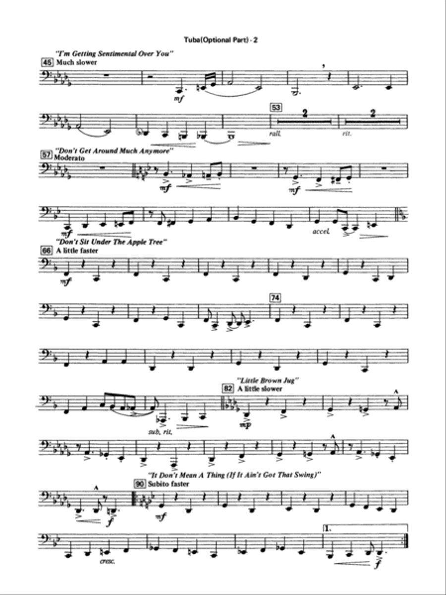Big Band Spectacular: 2nd Tuba Concert Band scores gallery preview page 2