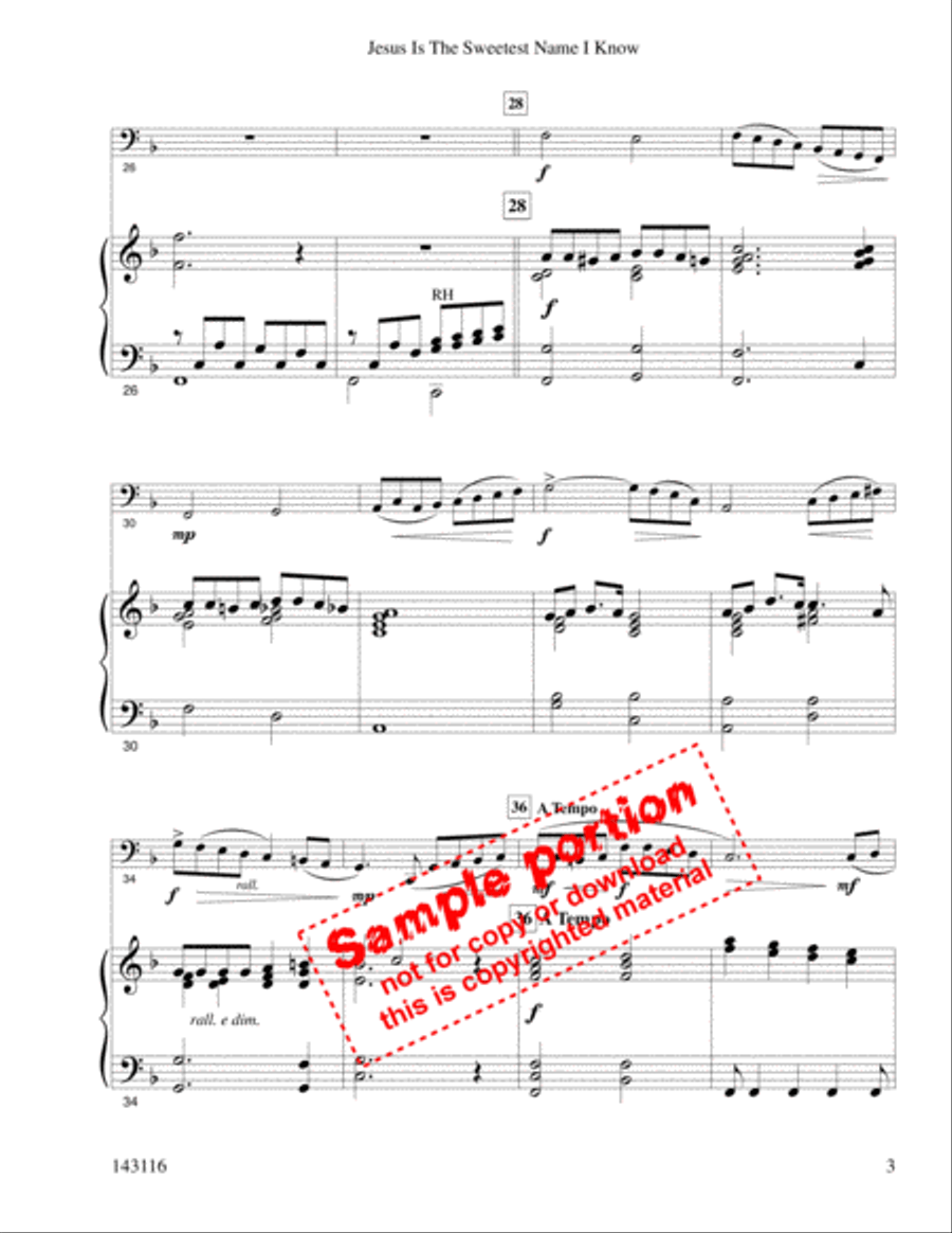 Jesus Is The Sweetest Name I Know Trombone scores gallery preview page 4