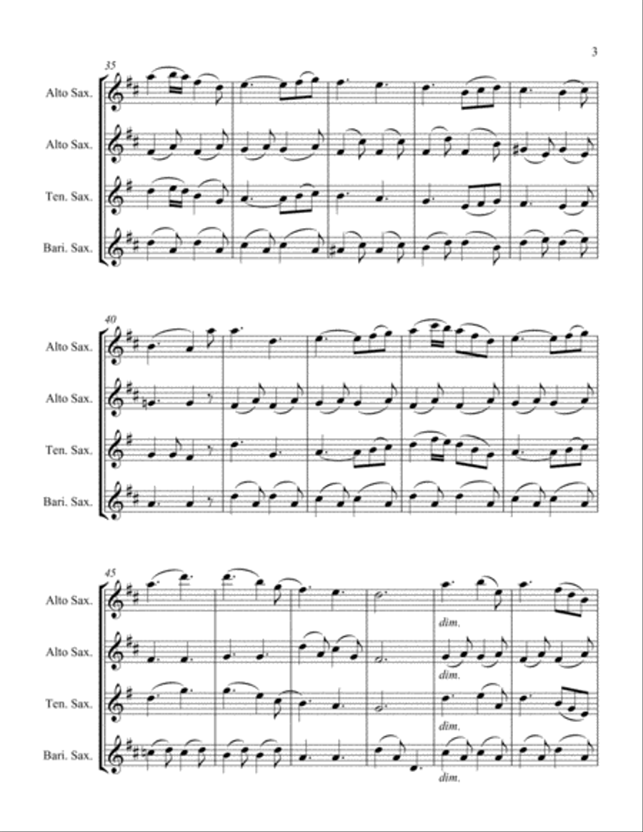 A Baby's Lullaby Woodwind Quartet scores gallery preview page 3