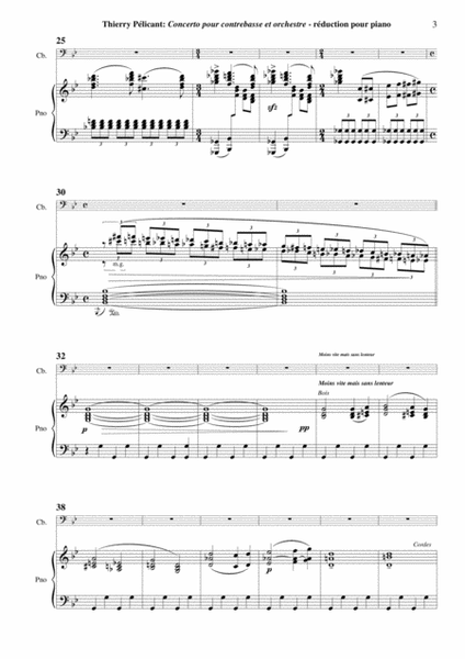 Thierry Pélicant: Concerto for contrabass and orchestra, piano reduction and solo part image number null
