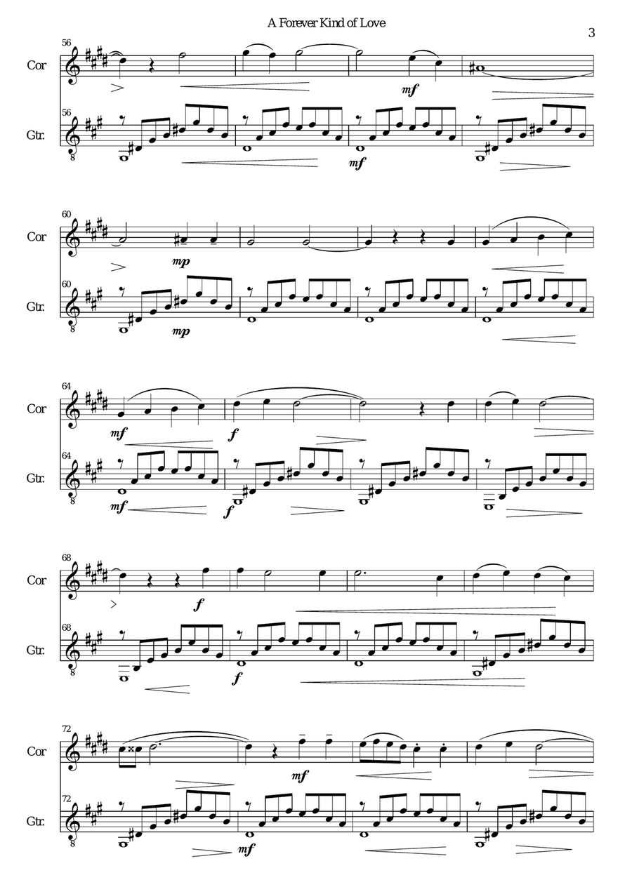 A Forever Kind of Love (Sentimental Duo) for cor anglais and guitar English Horn scores gallery preview page 3