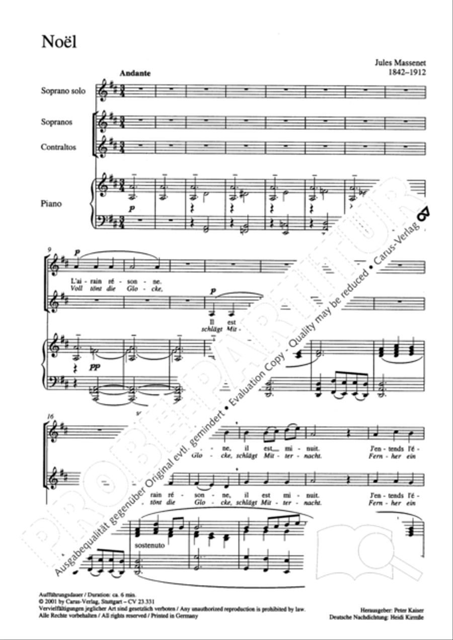 Noel (Weihnachtslied; Steigt auf zu Gott) SA scores gallery preview page 5