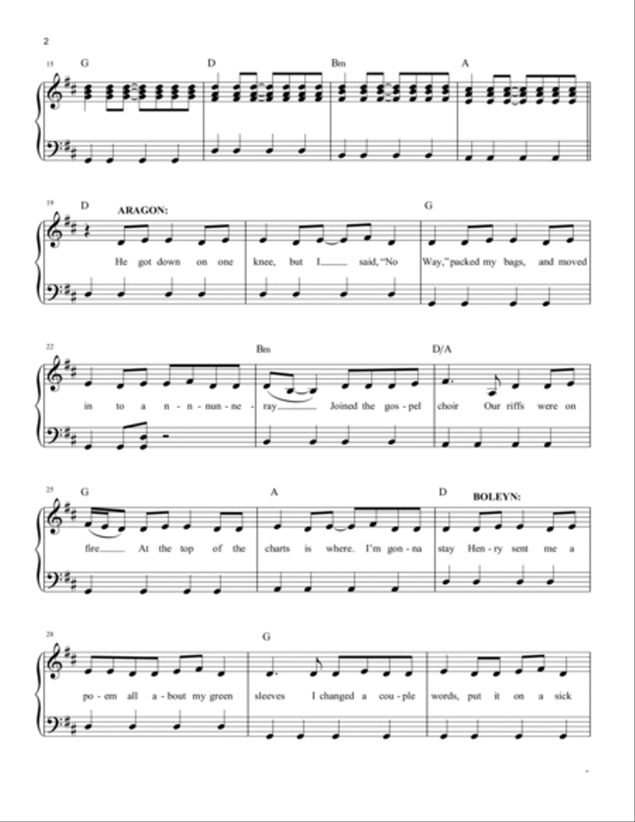 競売 Six Sheet Digital - Piano Easy - Musical) The Six: (from タイムセール