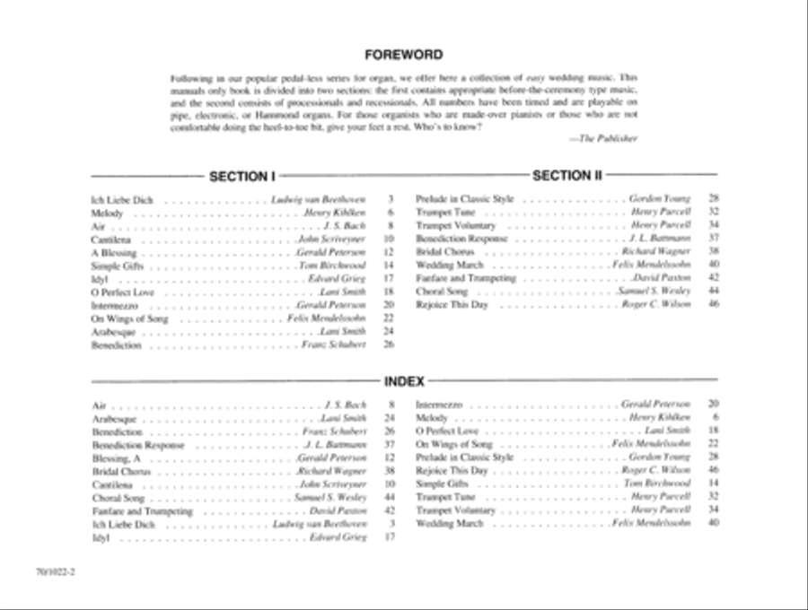 Pedal-less: Wedding Music For Organ Organ Solo scores gallery preview page 4