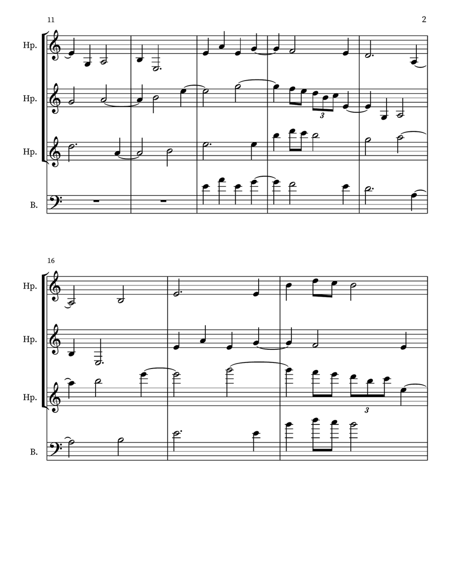 A 41 for 3 Harps & Upright Bass Double Bass scores gallery preview page 2