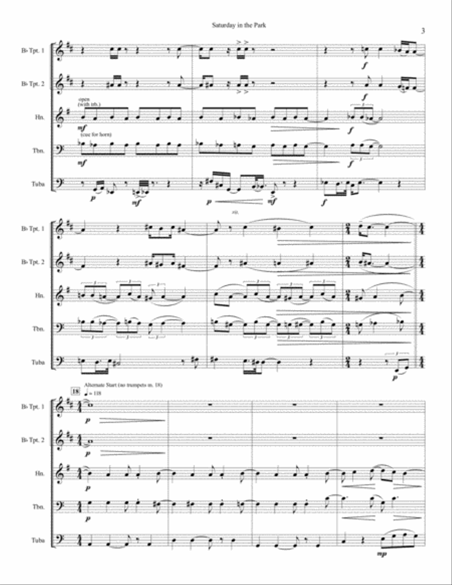 Saturday In The Park Brass Quintet scores gallery preview page 3