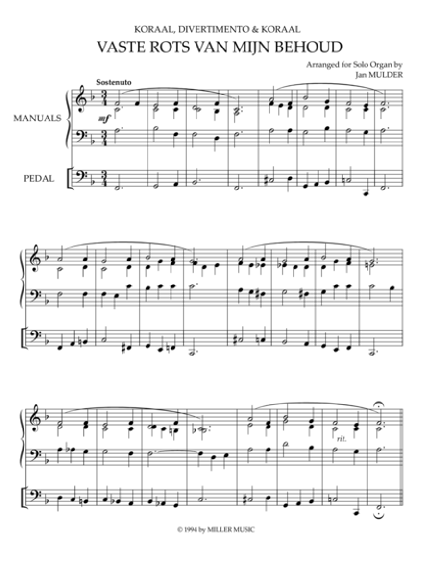 Vaste Rots Van Mijn Behoud Organ Solo scores gallery preview page 1