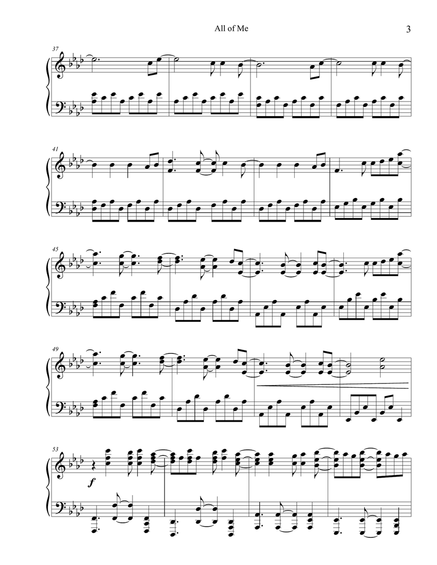 All Of Me Piano Solo scores gallery preview page 3