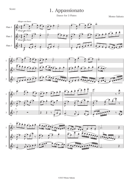 1. Appassionato ~Dance for 3 Flutes~ <Score> image number null