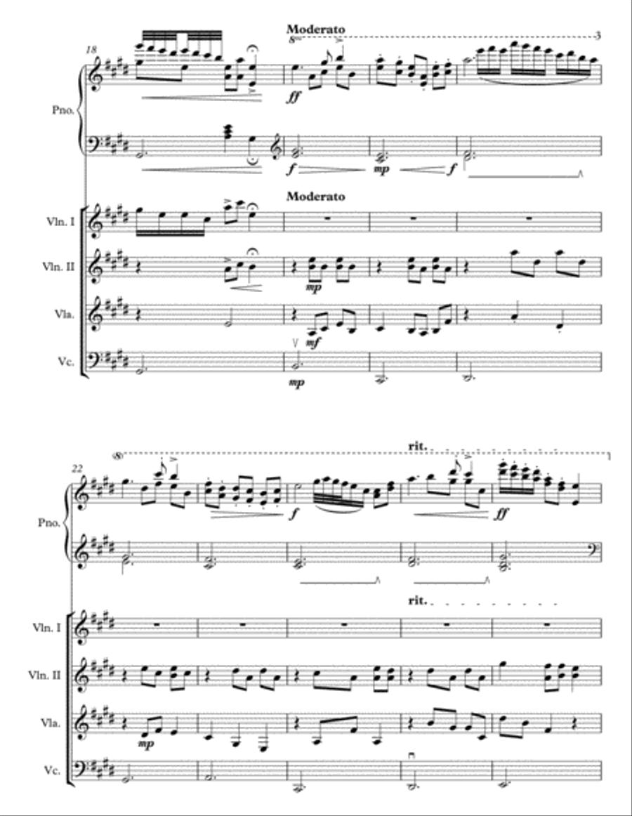 Windy wonder Piano Quintet scores gallery preview page 3