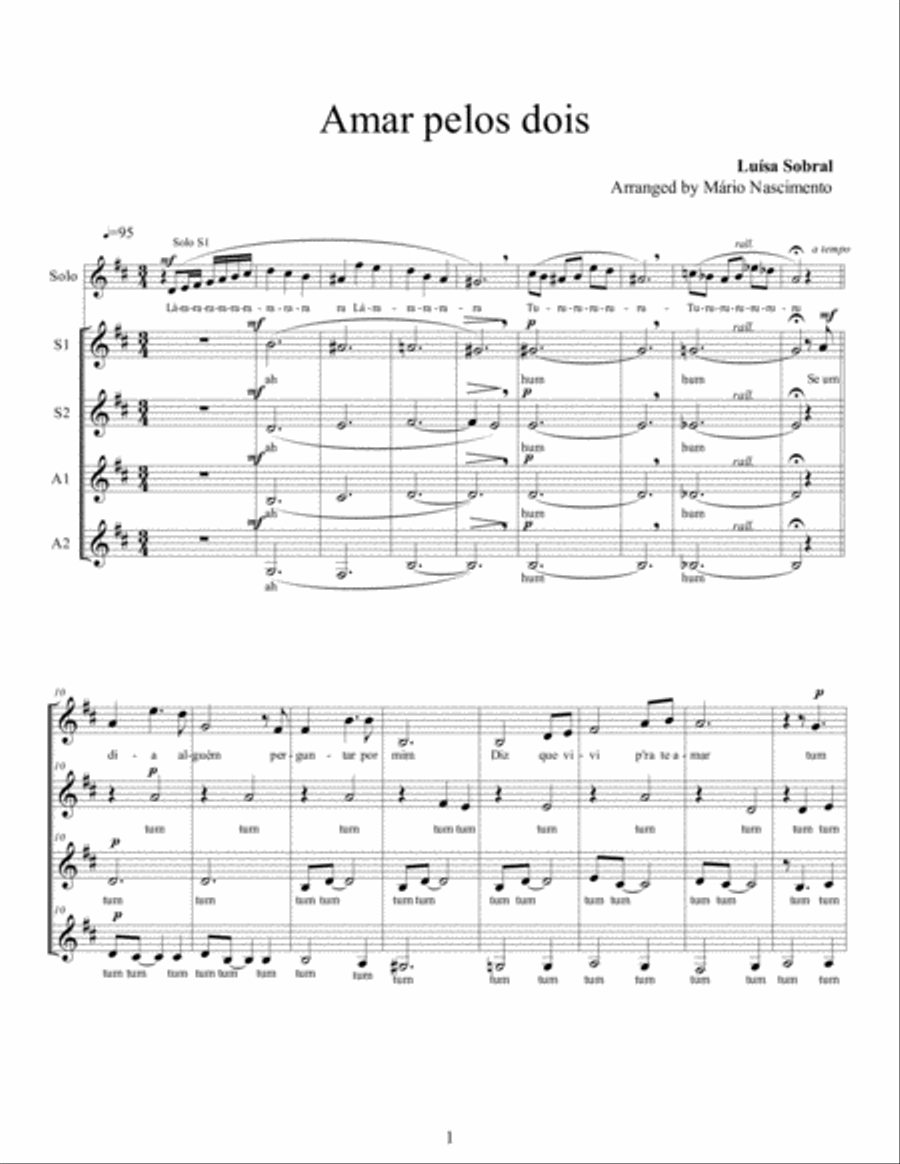 Amar Pelos Dois SSAA scores gallery preview page 1
