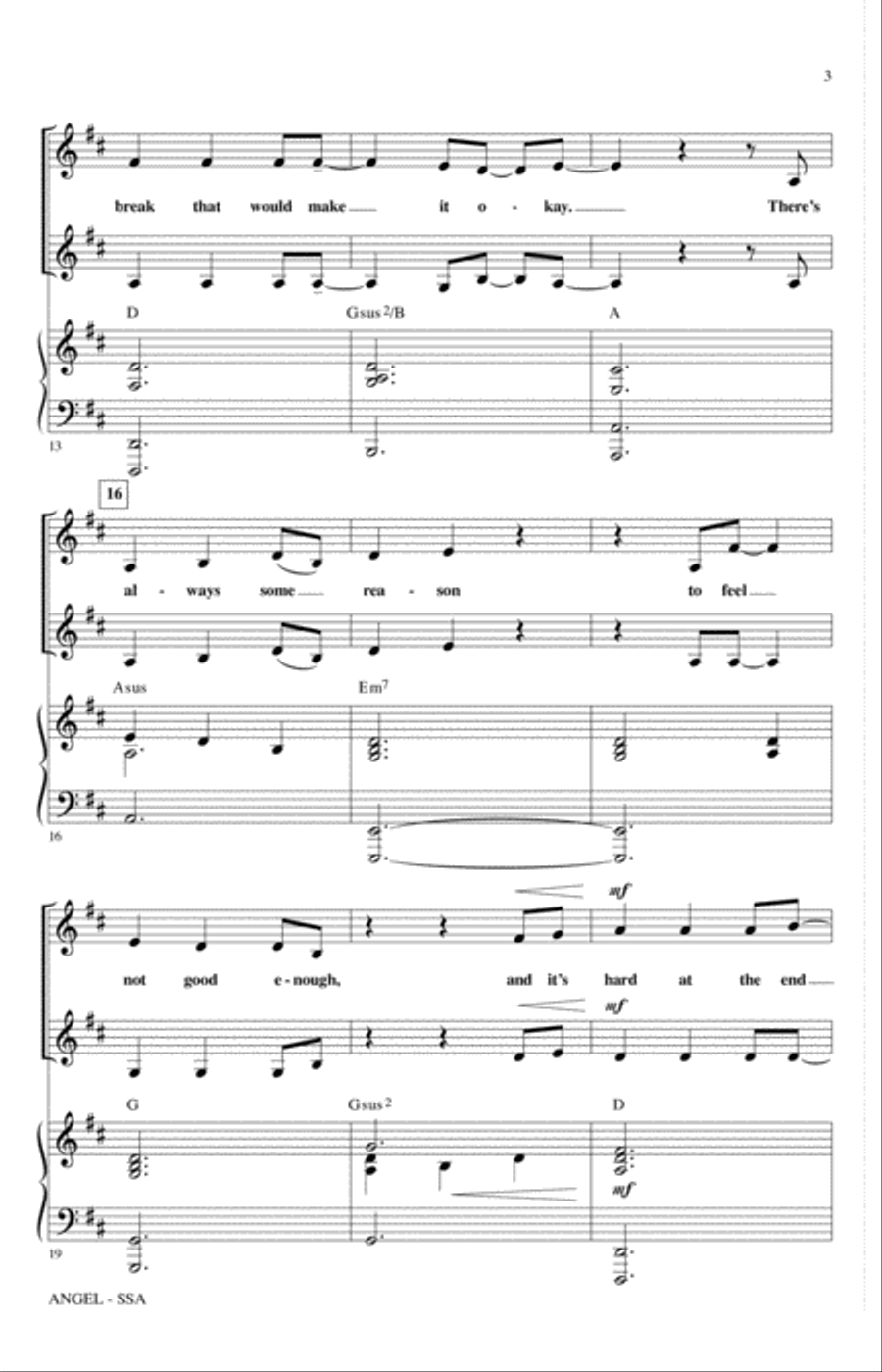 Angel (arr. Mark Brymer) Angel (arr. Mark Brymer) SSA scores gallery preview page 2