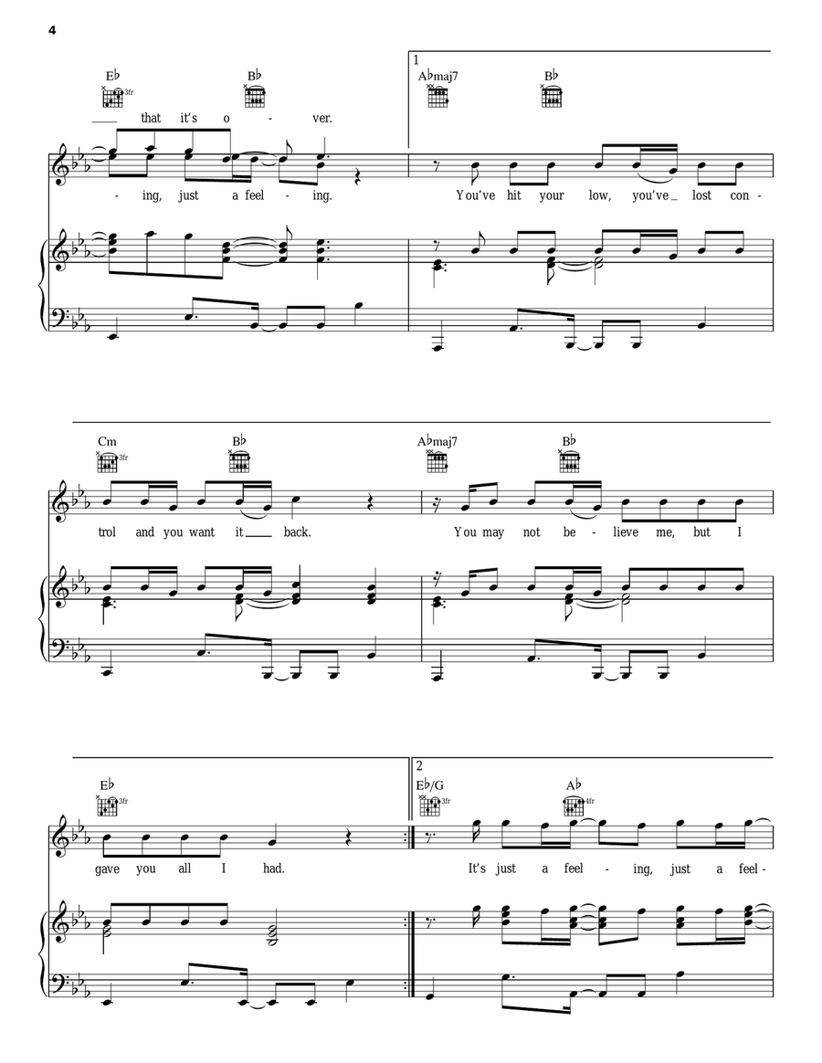 Just A Feeling Piano, Vocal, Guitar scores gallery preview page 4