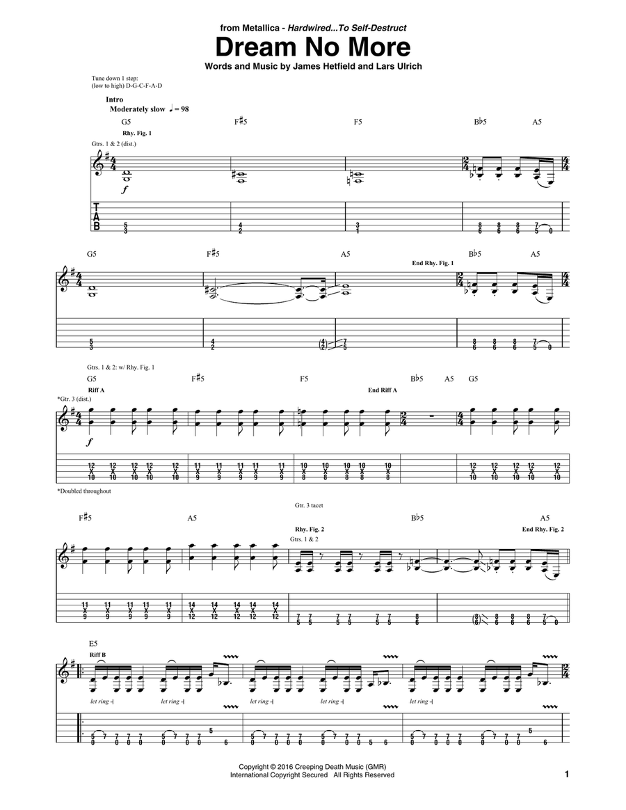 Dream No More Acoustic Guitar scores gallery preview page 1