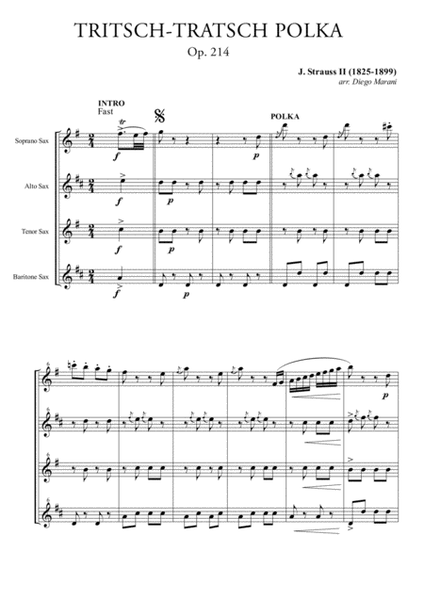 Tritsch-Tratsch Polka for Saxophone Quartet image number null