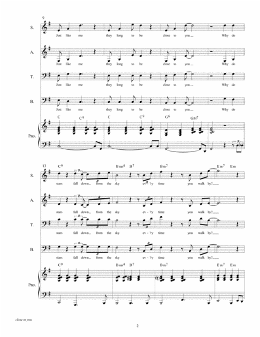 Close To You 4-Part scores gallery preview page 2