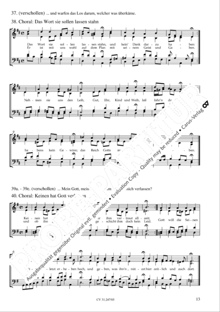 St. Mark Passion (Markus-Passion) 4-Part scores gallery preview page 14