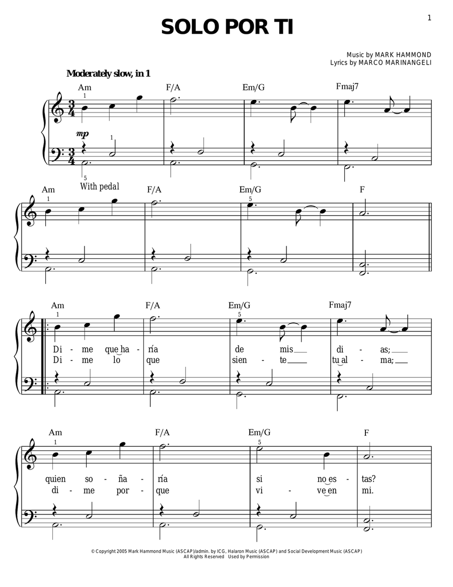 Solo Por Ti Solo Por Ti Voice scores gallery preview page 1